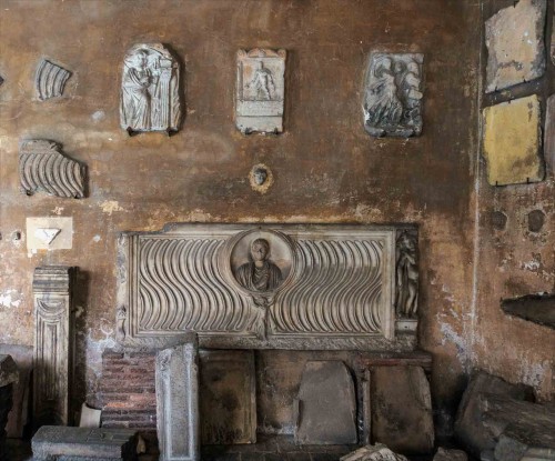 Basilica of Santi Quattro Coronati, remains of medieval decorations of the original church