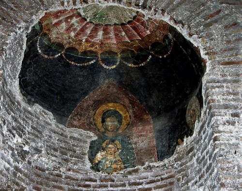 Basilica of Santi Quattro Coronati, remains of frescoes from the Chapel of St. Barbara - cloisters