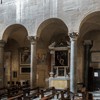 Basilica of Santi Quattro Coronati, left nave with enterance to the monastery cloisters