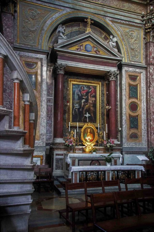 Church of San Rocco, Chapel of St. Martin, painting with St. Martin Dividing his Cloak with a Beggar, Donato da Formello