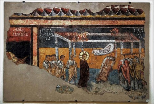 Basilica of San Saba, corridor next to the sacristy – fresco – The Healing of the Paralytic