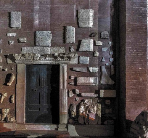 Basilica of San Saba, vestibule with remains of previous structures discovered during archeological works