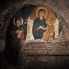 Basilica of San Saba, fresco of the fourth nave – Madonna and Child with St. Sabbas and St. Andrew (partially preserved)