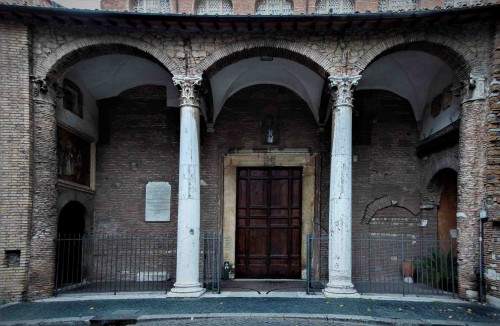 Santa Sabina, side enterance into the church from the Pietro d’Illiria Square