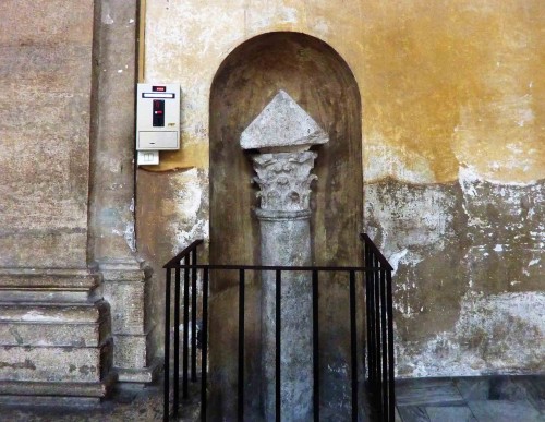 Basilica of Santa Sabina, remains of a column from ancient times