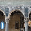 Basilica of Santa Sabina, marble decorations from the V century at the base of the arcades