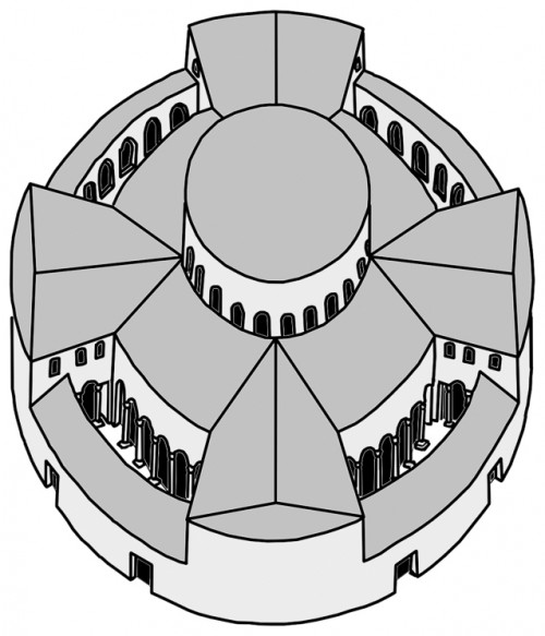 San Stefano Rotondo, plan pierwotnego założenia, zdj. Wikipedia