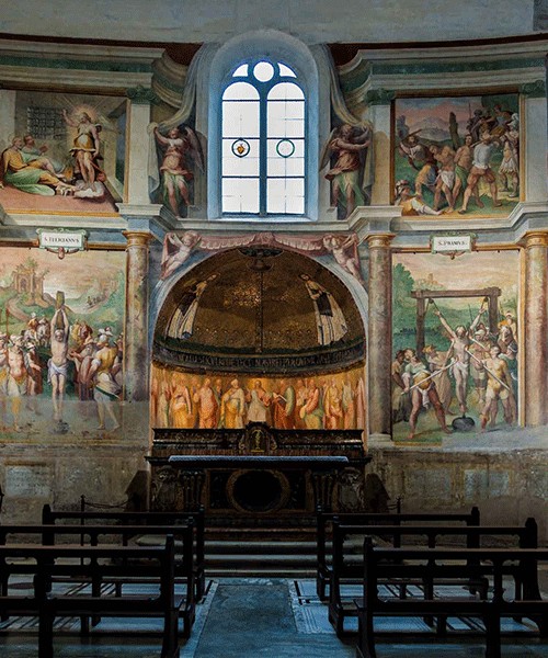 Basilica of San Stefano Rotondo, view of the Chapel of SS Primus and Felician