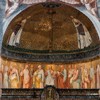 Basilica of San Stefano Rotondo, mosaic in the apse with a representation of S.S. Primus and Felician, frescoes from the of the XVI  centry below