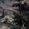 San Vitale,painting decoration of the church interior – The Death of St. Ignatius with the Colosseum in the background