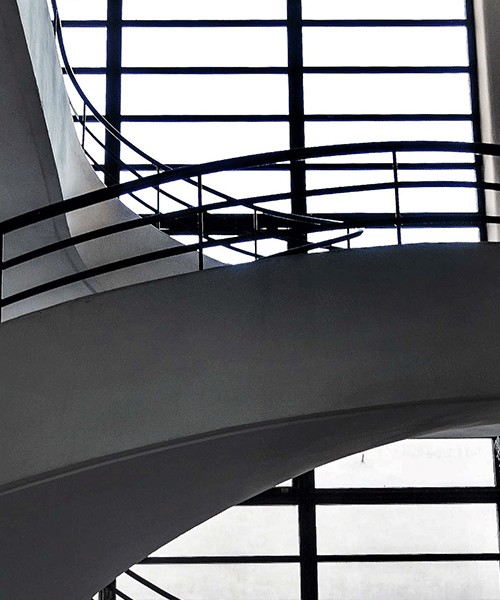 Luigi Moretti, Casa del Balilla, Largo Ascianghi 5, one of the staircases, Trastevere