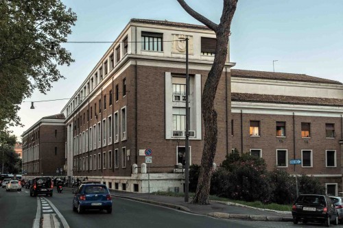 Building of the city hall and the Registry of Vital Records and Statistics, via Luigi Petroselli 50, view view from the Tiber