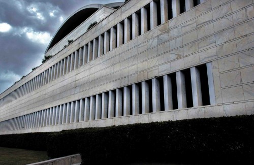 Palazzo dei Congressi in the EUR district, side view