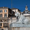 Jeden z lwów dekorujących bazę obelisku Flaminio, Giuseppe Valadier, Piazza del Popolo