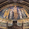 Apse of the Church of Santa Cecilia, Pope Paschalis I on the left