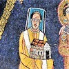 Church of Santa Prassede, mosaic in the apse, fragment, Pope Paschalis I with the model of the church