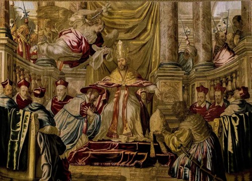 Pope Paul V elevating Maffeo Barberini to the status of cardinal, The Barberini Tapestry Manufacture, Musei Vaticani