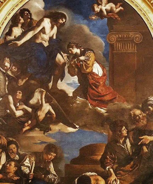 St. Petronella fragment of the painting The Funeral of St. Petronella, Guercino, Musei Capitolini - Pinacoteca