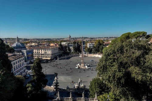 Piazza del Popolo, widok ze wzgórza Pincio