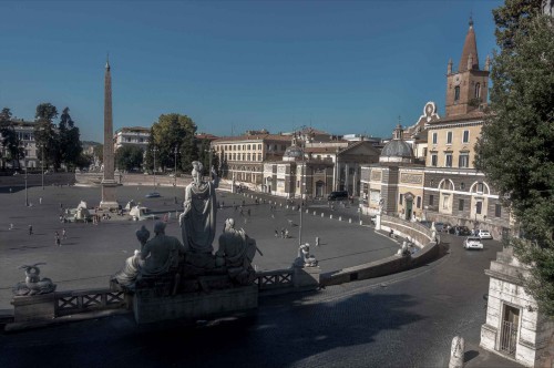 Piazza del Popolo, widok ze wzgórza Pincio