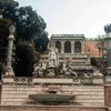 Piazza del Popolo, exedra – the Goddess Roma and the personifications of the Tiber and Arno Rivers