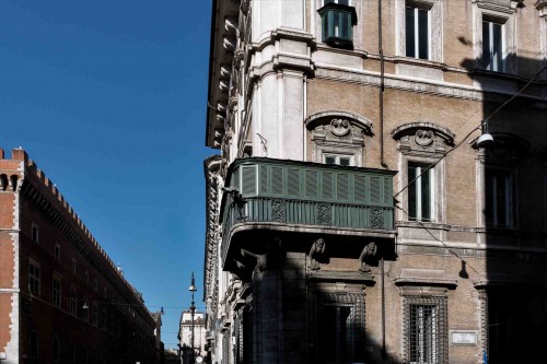 Balcony in Palazzo Bonaparte at the end of via del Corso