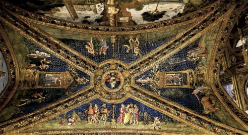 Pinturicchio, apartments of Pope Alexander VI (Sala dei Santi), vault with the Borgia coat of arms, Apostolic Palace