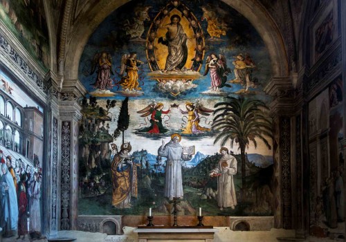 Pinturicchio, The Glory of St. Bernard of Siena (St. Bernard with St. Louis and St. Anthony), Cappella Bufalini, Church of Santa Maria in Aracoeli