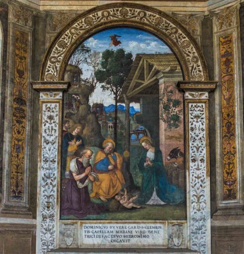 Pinturicchio, kościół Santa Maria del Popolo, kaplica della Rovere, Adoracja Dzieciątka Jezus