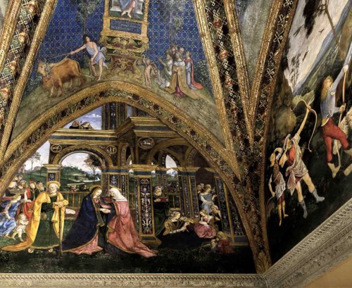 Pinturicchio, The Visitation of St. Elizabeth, apartments of Pope Alexander VI (Sala dei Misteri), Apostolic Palace