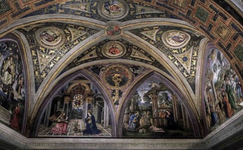 Pinturicchio, The Annunciation and the Adoration of the Shepherds, apartments of Pope Alexander VI (Sala dei Misteri), Apostolic Palace