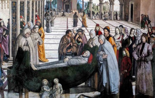 Pinturicchio, The Death of St. Bernard of Siena, Cappella Bufalini, Church of Santa Maria in Aracoeli