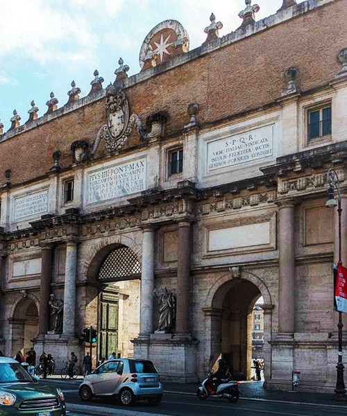 Porta del Popolo, view of the northern elevation