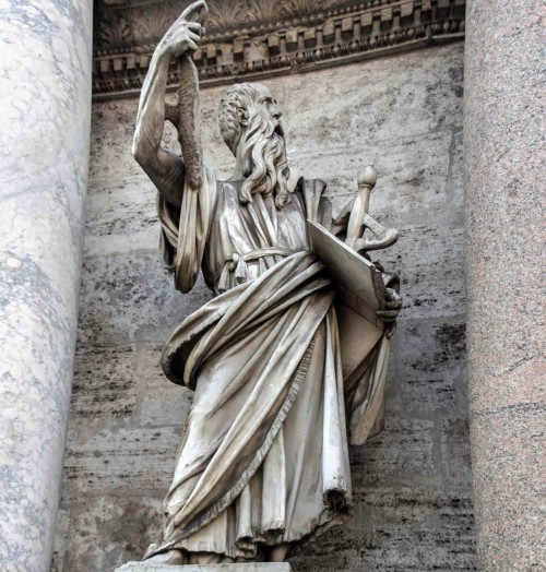 Porta del Popolo, northern side, statue of St. Paul, Francesco Mochi