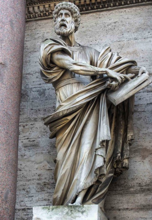 Porta del Popolo, southern side, statue of St. Peter, Francesco Mochi