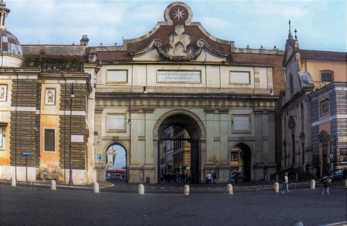 Porta del Popolo, widok od strony południowej