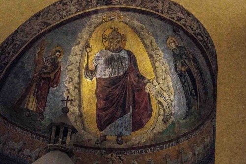 Church of San Saba, apse frescoes – Christ wit St. Andrew and St. Sabbas (on the right)