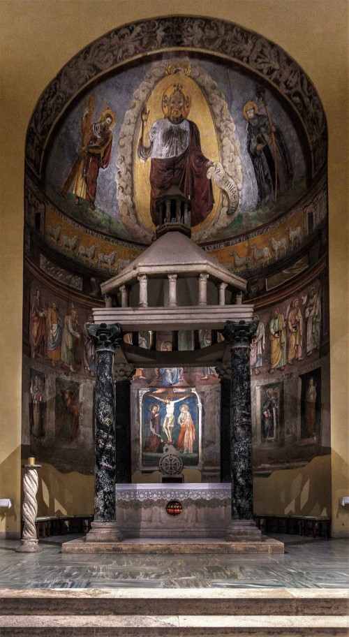 Church of San Saba, top of the apse – frescoes depicting Christ Triumphant Flanked by St. Sabbas (on the right) and St. Andrew