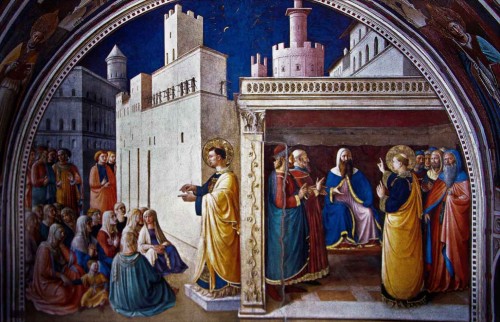 St. Stephen Preaching and Giving his Speech in front of the Sanhedrin, Fra Angelico, Chapel of Nicholas V, Apostolic Palace