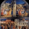 Fresk z przedstawieniem wypędzanego i kamienowanego Szczepana, Fra Angelico, kaplica Mikołaja V, pałac Apostolski, zdj. Wikipedia