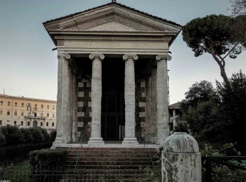 The Temple of Portunus, portico and tympanum of the old temple of the protector of the port