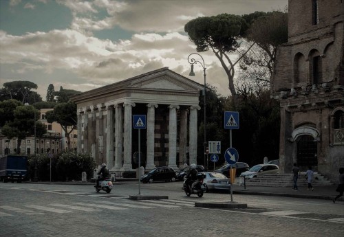 The Temple of Portunuson on the old Forum Boarium, presently at the via Luigi Petroselli