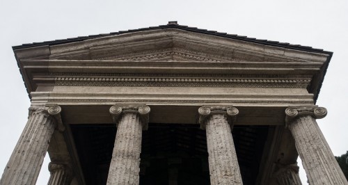 The Temple of Portunus, portico and tympanum of the temple