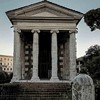 The Temple of Portunus, portico and tympanum of the old temple of the protector of the port