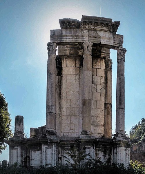 Świątynia Westy, Forum Romanum, pozostałości budowli z 191 r.