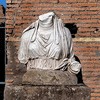 Fragment of a statue of one of the Vestals in the atrium of the House of the Vestals at the Temple of Vesta