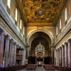 Basilica of San Crisogono, ceiling with the coat of arms of Cardinal Scipione Borghese