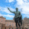 Via dei Fori Imperiali, statue of Emperor Augustus in the past adorning via dell’Impero