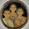 Alleged portrait of Emperor Valentinian II in his youth with his mother Galla Placidia and sister Honoria, pic. Wikipedia