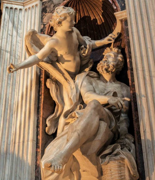 Gian Lorenzo Bernini, statue of Habakkuk in the Chigi Chapel, Basilica of Santa Maria del Popolo